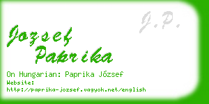 jozsef paprika business card
