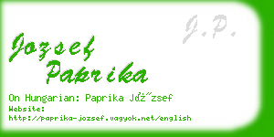 jozsef paprika business card
